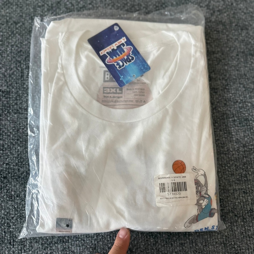 Golden State Warriors x Space Jam T-Shirt White Taz Daffy Bugs Mens 3XL NWT NBA - Picture 9 of 13